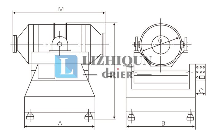 二维运动混合机结构示意图