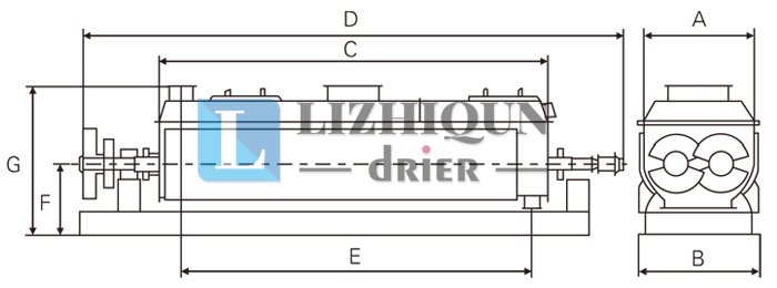 空心桨叶干燥机结构示意图