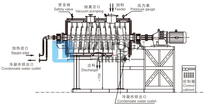 真空耙式干燥机结构示意图